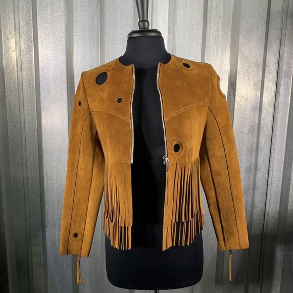 Bally Jackets & Blazers - Bally Women’s Tan Fringed Suede Jacket